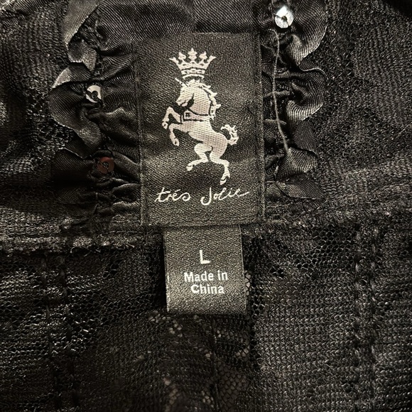 Tres Jolie Black Lace Jacket with puffy sleeves - Picture 5 of 6